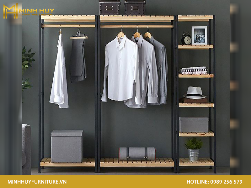 Tủ quần áo khung sắt lắp ghép